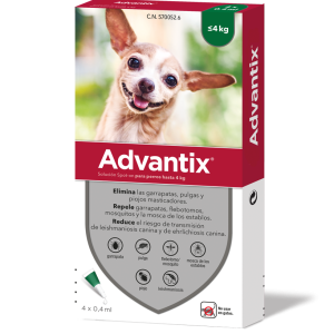 Advantix Pipetas Anti-parasitárias para Cão - 4Kg (CX4 Pipetas)